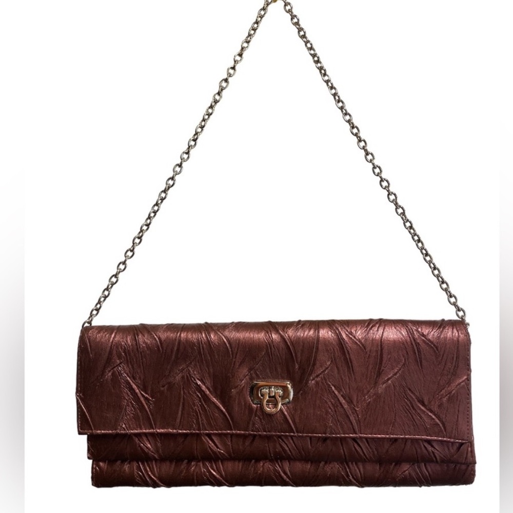 Jessica McClintock Plum Purple Vintage Y2K SilverChain Strap Mini Formal Bag NWT